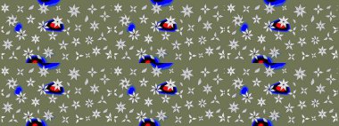 Yumuşak, yaz çiçekleri yeşil ve beyaz renklerde. Raster illüstrasyonu. Raster çiçek desenli ve çiçekli..