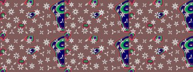 Ev dekoru. Paisley el çizimi elementler. Fantezi çiçekli eskiz deseni, doğal duvar kağıdı, çiçek desenli kıvrımlı illüstrasyon.