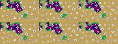 Davetiye ve kartpostal tasarımı için dekoratif çiçek unsurları. Yapraklı çizim şekli. Şirin, zarif çiçekler Raster illüstrasyonu. Poster ya da kapak için arka plan. Tekstil için figür.