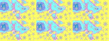 Süslü kumaş deseni. Çiçekli çiçek deseni, suluboya. Raster deseni.