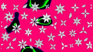 Chichi 'nin kumaş kalıbını çiz. Renkli Bahar Teması eskiz kalıbı. Çiçek deseni. Raster illüstrasyonu. Düz Çiçek Elementleri Tasarımı.