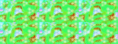 Güzel soyut kar tanesi raster tasarımı. Düz kar karalama ikonları, kar taneleri silueti yeşil, mavi ve nötr renkler noel afişi için, kartlar. Yeni yıl kar tanesi.