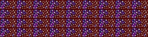 Kırmızı ve kahverengi renkte çiçekler. Raster illüstrasyonunda çiçek deseni çizimi.