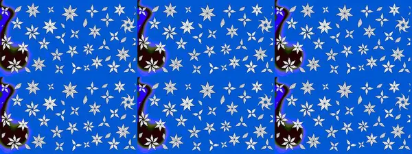 Mavi ve nötr renklerde çiçeklerle çizilmiş çiçek deseni. Suluboya tarzında mavi ve nötr renkte çiçekler.