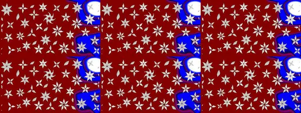 Kırmızı ve nötr renklerde çiçekler. Raster illüstrasyonu. Küçük çiçekte sevimli çiçek deseni var..