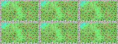 Raster illüstrasyonu. Kusursuz bir arka plan. Renkli sevimli kelebek. Yüzey dokuları, duvar kağıtları, web sayfası geçmişi, tekstil için mükemmel. Yeşil renkli resimler.