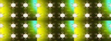 Altın kar taneleri. Noel ve yeni yıl moda baskıları için tatil tasarımı. Kar tanelerinin soyut arkaplanlı Noel şablonu. Raster illüstrasyonu.