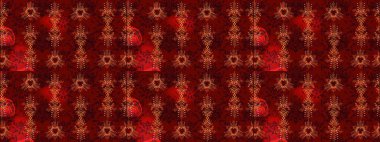 Renkli arka planda izole kar taneleri. Raster illüstrasyonu. Kar taneleri radyal kırmızı, siyah ve kahverengi renkler.