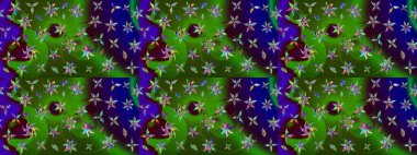 Raster güzel bir çiçek deseni çizmiş. Bahar mevsimi. Tatil havası. Nazik romantik baskı. Yeşil ve kahverengi renkte çiçekler.