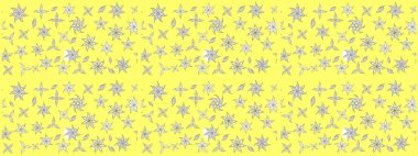 Raster illüstrasyonu. Raster kar taneleri arka planda. Soyut kar taneleri arkaplanda izole edilmiş düz dizayn. Kar taneleri deseni. Kar tanesi renkli desen.