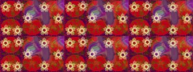 Düz Çiçek Elementleri Tasarımı. Güzel, pürüzsüz bir desen. Raster çiçekli arka plan. Renkli Yaz Temalı Kusursuz Arkaplan. Yazdır. Şirin kumaş deseni.