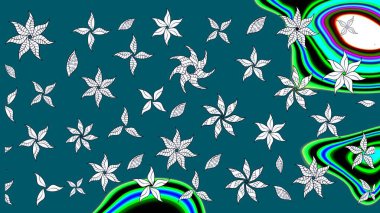 Raster - stok. Mavi çiçekli eskiz deseni, suluboya çiçek deseni, sevimli çiçek, duvar kağıdı, kart veya kumaş için fayanslı.