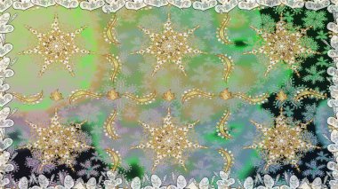 Lüks, kraliyet ve Viktorya dönemi konsepti. Süslü raster dekorasyonu. Klasik barok çiçekli, nötr yerine altın desenli. Tarafsız renklerde altın element.