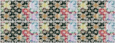 Düz Çiçek Elementleri Tasarımı. Renkli Bahar Temalı Kusursuz Arkaplan. Raster Modaya uygun kumaş deseni. Tarafsız renklerde şirin çiçek deseni.