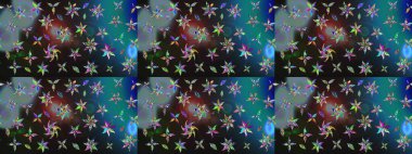 Çiçek ve yapraklı karalama şeklinde Raster çiçek deseni. Yumuşak, bahar çiçekleri mavi ve gri renklerde. Raster illüstrasyonu.