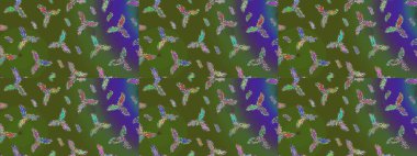 Farklı kar tanesi toplama rasterleri, yeşil, mor ve mavi renklerde kış elementleri. Raster Noel soyut renkli arkaplan ve tatlı kar tanesi.