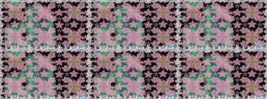 Raster illüstrasyonunda kusursuz çiçek deseni. Tarafsız renklerde çiçekler.