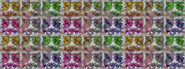 Raster Illustrasyon 'da moda olmayan çiçek deseni. Renkli Yaz Temalı Kusursuz Arkaplan. Düz Çiçek Elementleri Tasarımı. Güzel kumaş deseni.