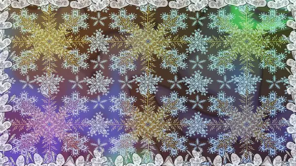 Raster illüstrasyonu. Tarafsız renklerde, altın elementlerle klasik, pürüzsüz desen.