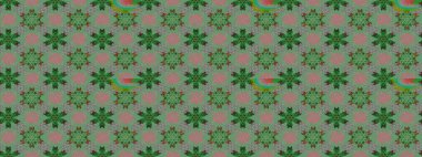 Raster illüstrasyonu. Şirin çiçekli eskiz deseni ve yeşil renkli yapraklar, suluboya çiçek deseni, duvar kağıdı, kart veya kumaş için fayanslı.