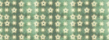 Raster illüstrasyonundaki çiçek desenli çizim. Yeşil renkli çiçekler. Düz Çiçek Elementleri Tasarımı. Renkli Bahar Teması çizim şablonu.