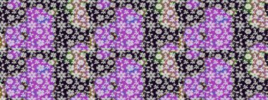 Çiçekli çiçek deseni, suluboya. Gri renkli çiçekler. Renkli bahar temalı eskiz kalıbı. Düz Çiçek Elementleri Tasarım Raster illüstrasyonu.