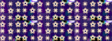 Raster illüstrasyonu. Mavi renkli çiçekler. Raster illüstrasyonu. Asya tekstil tarzında. Çiçek desenini çiz.