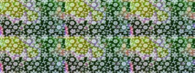 El çizimi. Raster illüstrasyonu. Çiçekli, yapraklı, çiçek desenli çizim..