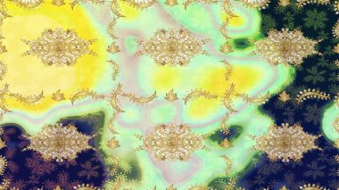 Klasik klasik klasik arka plan. Geleneksel oryantasyon süsü. Tarafsız renklerde altın elementlerle çizim. Klasik Raster altın eskiz modeli..