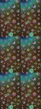 Çizim çiçek deseni duvar kâğıdı olarak kullanılabilir. Raster illüstrasyonu. Kahverengi ve yeşil renkte çiçekler.