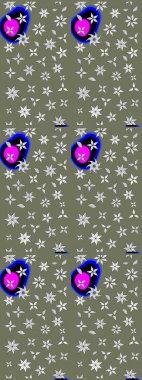 Yeşil ve beyaz renkli çiçekler. Küçük çiçekte sevimli çiçek deseni var..