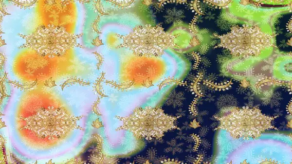 Altın elementlerle nötr renklerde altın desen. Klasik Raster altın desenini çiz. Geleneksel oryantasyon süsü. Klasik vintage arkaplan.