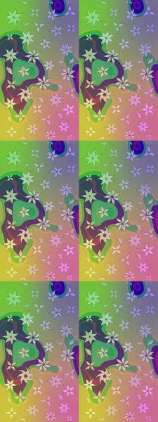 Düz Çiçek Elementleri Tasarımı. Yeşil ve nötr renklerde çiçekler. Sevimli çiçek raster deseni. Renkli Bahar Teması çizim şablonu.