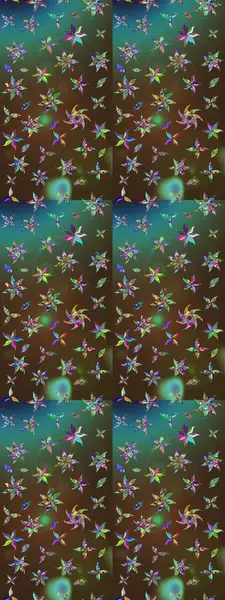 Çizim çiçek deseni duvar kâğıdı olarak kullanılabilir. Raster illüstrasyonu. Kahverengi ve yeşil renkte çiçekler.