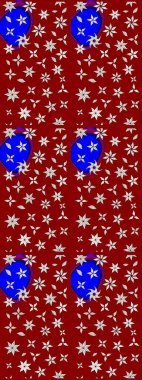 Kırmızı ve nötr renklerde çiçekler. Raster illüstrasyonunda çiçek deseni çizimi.