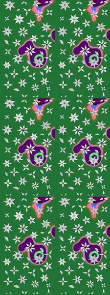 Moda baskıları için zarif bir şablon. Modern çiçek arkaplanı. Parlak renkli çiçekleri ve yeşil ve nötr renklerde yaprakları olan harika bir çiçek deseni. Halk stili.