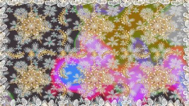 2019 Noel 'i, kar tanesi, yeni yıl. Gri renklerde ve altın elementlerle klasik, pürüzsüz desen.