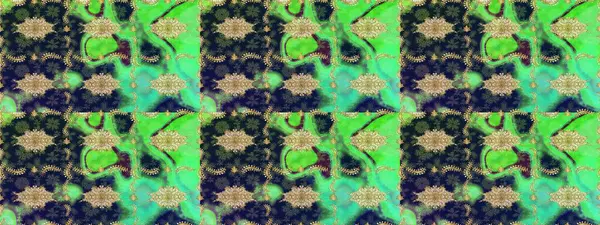 Barok tarzında eskiz oryantal süsü. Geleneksel klasik altın desen. Raster oryantal süs. Altın elementlerle yeşil renklerde altın desen.