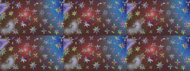 Çiçekli güzel suluboya desen. Raster illüstrasyonu. Kahverengi ve mavi renklerde.