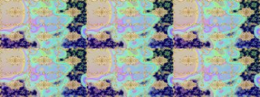 Tarafsız renkler üzerinde klasik oryantal desen. Geleneksel raster ve altın desen. Damask taslak süsü.