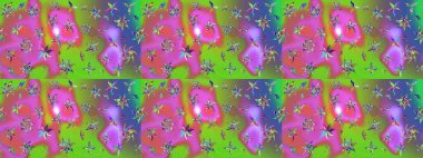 Ultraviyole kumaş deseni. Çizim kalıbı. Raster illüstrasyonu. Organik motif arkaplanı.