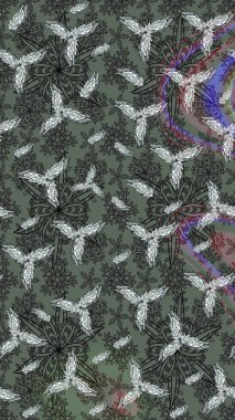 Raster illüstrasyonu. Gri renkli çiçekler. Çiçek desenli eskiz, vuruşlar, sıçramalar, yaz çiçekleri..