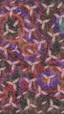 Kahverengi renkli çiçekler. Renkli Bahar Teması eskiz kalıbı. Düz Çiçek Elementleri Tasarım Raster illüstrasyonu. Çiçek eskiz kalıbı geçmişi.