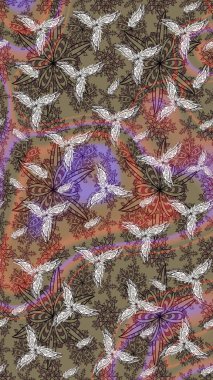 Kumaş desenli papatya çiçeği detayı. Bej renkte çiçekler.