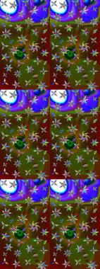 Kahverengi ve yeşil renkte kahverengi ve yeşil papatya deseni. Raster illüstrasyonu. Kahverengi ve yeşil renklerde.