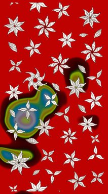 Kırmızı ve nötr renklerde manzaralı çiçek deseni. Üst manzara, yumuşak stil. Çiçek kompozisyonu, el boyası, hassas şablon. Sevgililer günü ve tebrik kartı konsepti için şık bir davet.