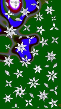 Düz Çiçek Elementleri Tasarımı. Renkli Yaz Temalı eskiz kalıbı. Modaya uygun kumaş deseni. Sevimli çiçek raster deseni.