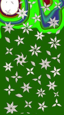 Raster - stok. Yeşil ve nötr çiçekli eskiz deseni, suluboya çiçek deseni, şirin çiçek, duvar kağıdı, kart veya kumaş için fayanslı.