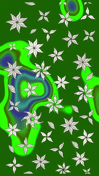 Eskiz arkaplan modeli. Yeşil ve nötr renklerde yaprakları olan yabani çiçekler. Raster illüstrasyonu. Suluboya, elle çizilmiş.