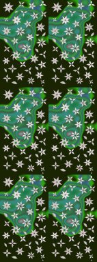 Çiçek desenli raster, gri ve yeşil çizgi grafik desenli soyut raster arkaplan. Modern stil dokusu.